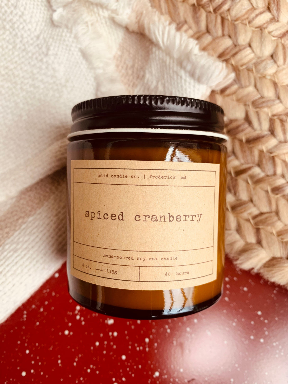 Spiced Cranberry Soy Wax Candle | Hand-Poured | Small Batches | Scented Candle